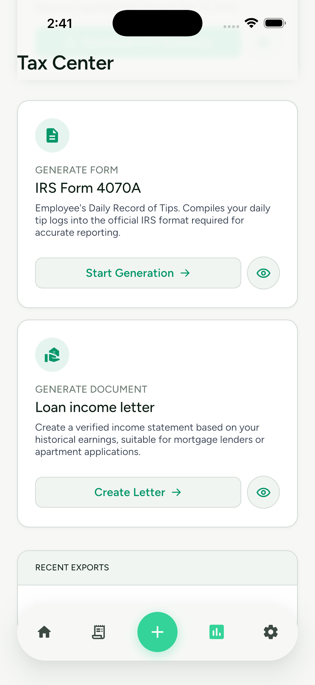 Generate IRS Form 4070A from tip history